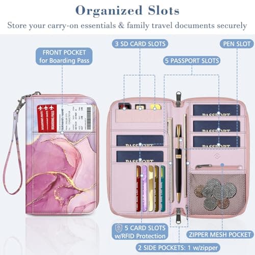 FINTIE Passport Holder Travel Wallet for Family — view 4