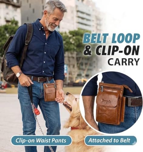 Hengwin Crossbody Phone Bag, Men’s Shoulder Strap Bag, Genuine Leather Card Wallet, Mobile Phone Case Holder, Small Purse Handbag, Passport Travel Pouch Carrier — view 5