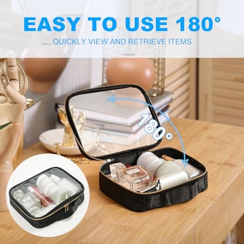 Aucuu 4 Pcs Clear Toiletries Bags, PVC Waterproof Pouch Bags, Portable Cosmetic Makeup Bags with Zippered, Wash Bag for Men, Women, Travel, Business, 19x16x5cm — view 4