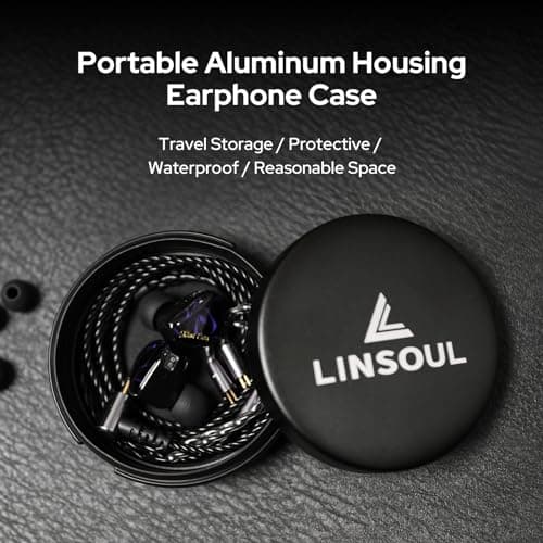 Linsoul Mini Portable Aluminum Storage Earphone Case, Water Resistant — view 5