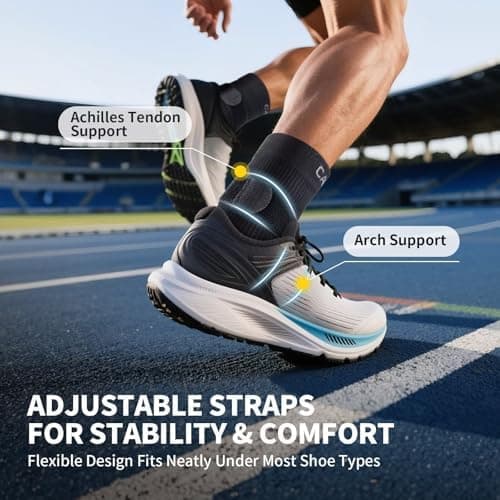 CAMBIVO 2-Pack Ankle Support, Ankle Brace with Adjustable Strap, Black, M — view 2
