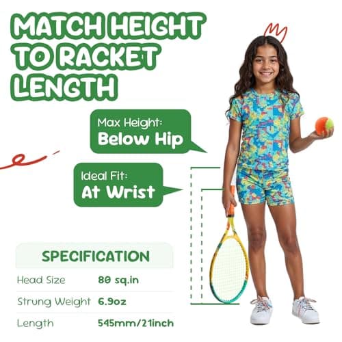 AboveGenius Kids Tennis Racket Set, 21-23 inch Tennis Racket for Toddler Youth Starter Kit, 3 Balls, 2 Lightweight Racquets with Easy Carrying Shoulder Strap Bag Visit the AboveGenius Store — view 5