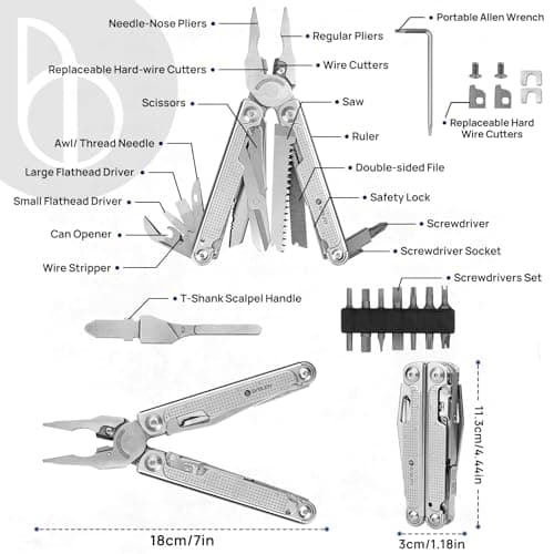 BIBURY Multitools, Multi Tool Foldable Pliers Screwdriver BI2049N Pro — view 3