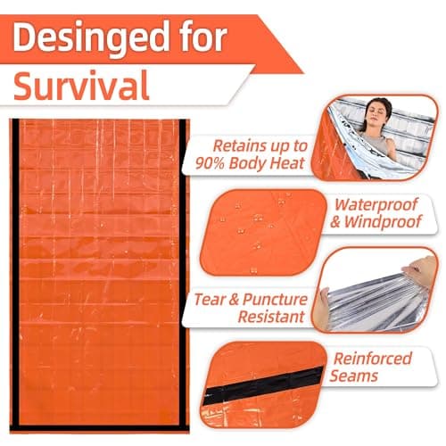 Deecam Emergency Sleeping Bag 4 Pack, Mylar Thermal Bivvy Bag for Camping — view 4