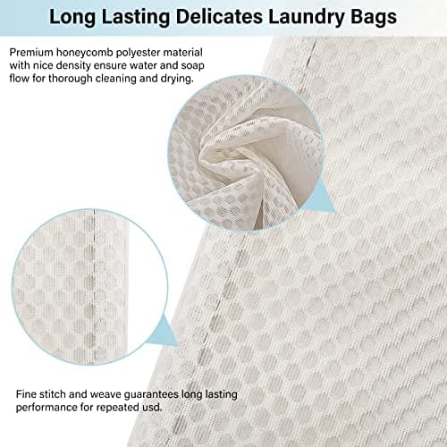 Delicates Wash Bags, GOFRIEND Laundry Bags Zippered Washing Machine Fine Mesh Bag for Delicates Blouse, Hosiery, T-shirt, Socks, Underwear, Bra, Lingerie Baby Clothes (3 SET) — view 5