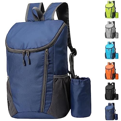 Yoolly Lightweight Foldable Backpack, Small Hiking Rucksack, Waterproof Packable Backpack for Men Women Kids, Durable Rucksack for Outdoor Sport Travelling Hiking Camping Biking Walking (Dark Blue)