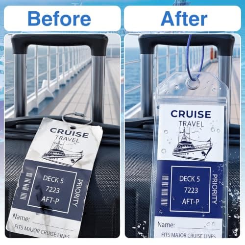 10 Pack Cruise Luggage Tag Holders, Waterproof PVC with Steel Loops — view 4