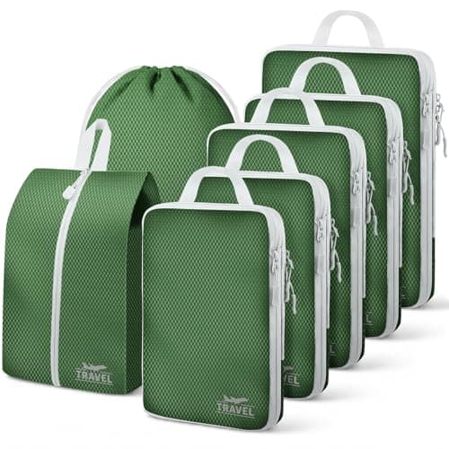 Compression Packing Cubes for Travel, Travel Essentials Luggage Organizer bags for Suitcase, Durable Compression Travel Packing Cubes for Carry on Backpack
