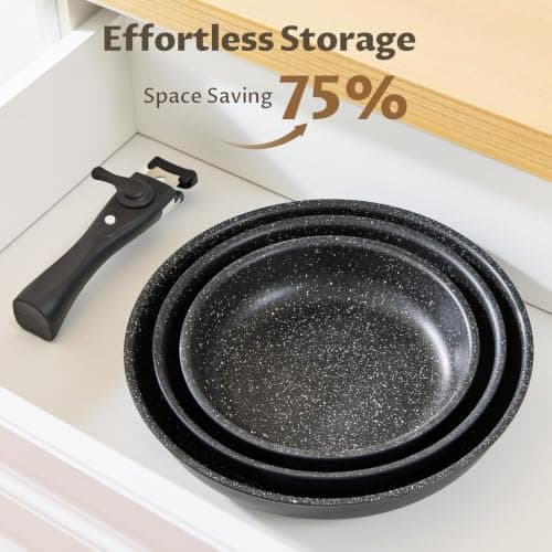 Fadware Non Stick Frying Pan Set with Detachable Handle - 20cm, 24cm, 28cm — view 4