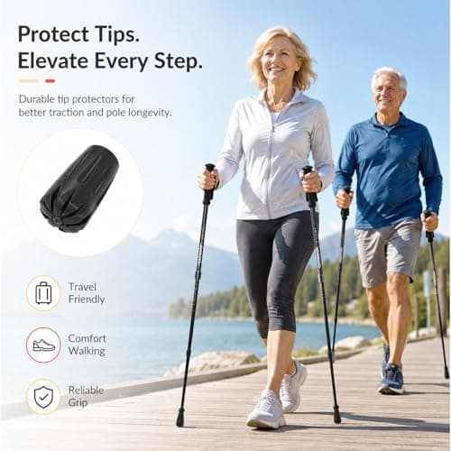ApexPine 8 Pcs TPR Trekking Pole Rubber Tips for Hiking Walking Poles — view 5