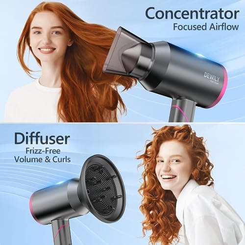 Travel Hair Dryer for Women Men-DEWILY Powerful Foldable Ironic Hairdryers — view 5