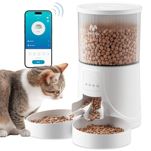 IMIPAW Automatic Cat Feeder: 2 Bowls, App Control, 5G WIFI Auto Pet Feeders