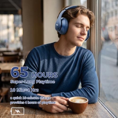 Uliptz Wireless Headphones Over Ear, 65 Hrs Playtime Bluetooth Headphones — view 5