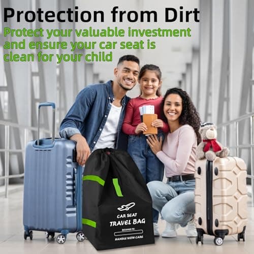 YooGoal Car Seat Travel Bag, Portable Car Seat Cover for Airplane, Large Waterproof Gate Check Bag with Shoulder Strap for Child Seats — view 6