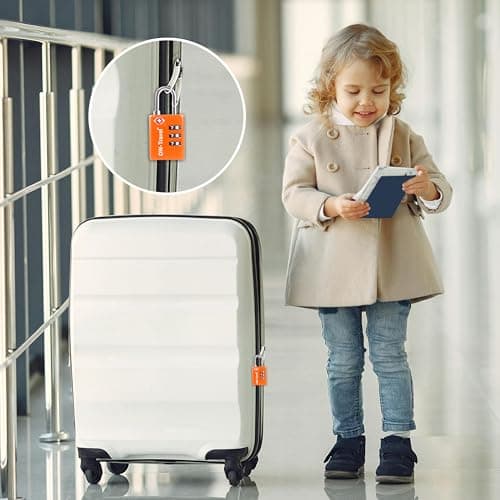 OW-Travel Suitcase Locks, TSA Approved Luggage Locks, Open Alert Orange 2Pk — view 2