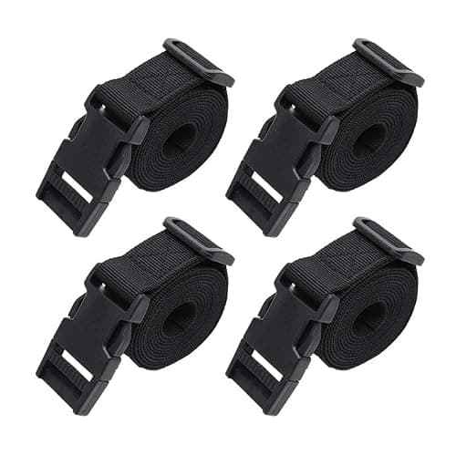 heedpeiur 4 Pieces Luggage Straps Adjustable Luggage Nylon Webbing Straps with Quick Release Buckle Packing Belt for Outdoor Travel Suitcase Baggage 2.5 * 150cm (Black)