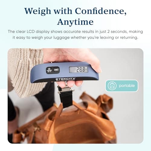 Etekcity Luggage Scale, Digital Portable Handheld Suitcase Weight for Travel, Blue, 1 Pack, 1 Pack — view 5