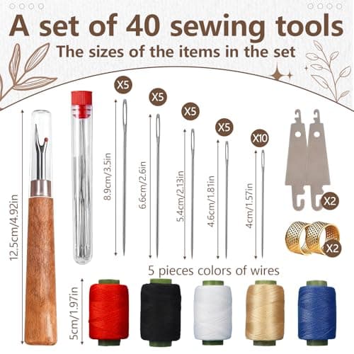 40PCS Sewing Tool Set, Stainless Steel Needle Kit for Hand Sewing — view 2