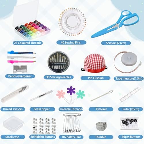 Xypower Sewing Kit with Storage Bag, Complete Sewing Accessories Set for Hand Sewing, Portable Sewing Tools for Home and Travel Gray — view 2