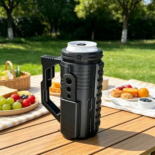 Tactical Assault Cruise Cup, Tactical Assault Insulated Beer Holder Sleeve for Cans & Bottles, Portable Beverage Holder, Hands-Free Drink Carrier for Camping BBQ Tailgating (Black,16 oz) — view 5