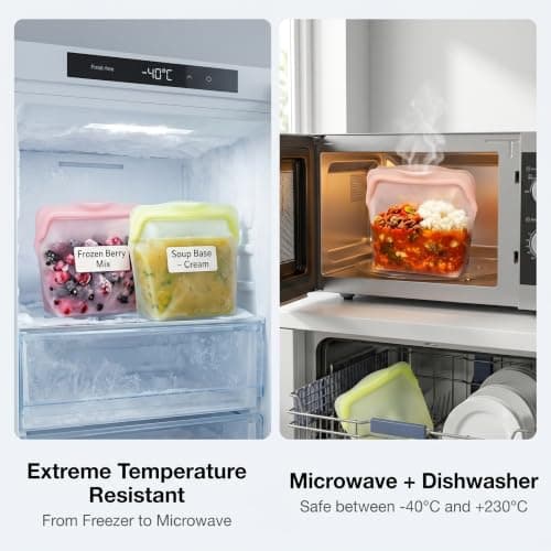 Kaaeiccr Everbag Silicone Food Storage Bags, Reusable Stand Up Bags — view 4