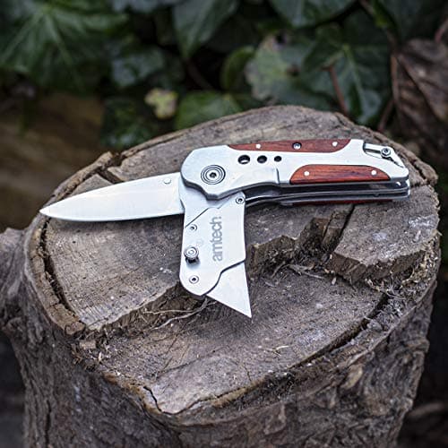 Amtech - 2-in-1 Craft Knife and Folding Utility Knife, Durable and Rust-Proof Stainless Steel, Comfortable Handle for Reduced Hand Fatigue, Lightweight and Portable (Includes 5 SK5 Blades) — view 6