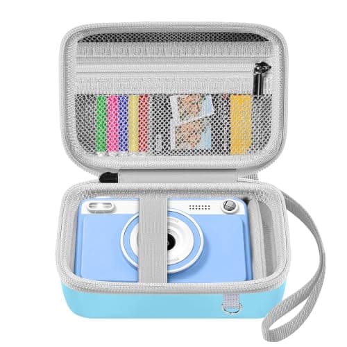 Leayjeen Case Compatible with GREENKINDER Kids Camera Instant Print, with Shoulder Strap and Handle, Christmas Birthday Toddler Boys Gifts for Girls(Case Only) Blue