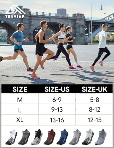 Lounwee Compression Low-Cut Running Socks: 2-zone Target Support for Muscle — view 6