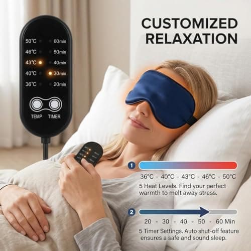Heated Eye Mask, Electric USB Silk Eye Compress Heating Pad — view 2