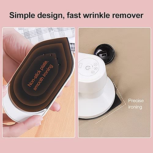 Portable Cordless Iron Rechargeable 30 Second Fast Heating Touch Up Ironing for Home Travel White ABS Aluminum 141 x 71 x 71 mm 1 Unit — view 3