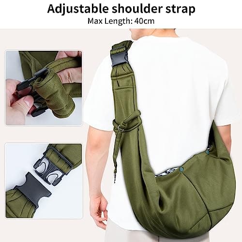 Sarsumir Dog Carrier Bag Dog Sling, Pet Carrier for Small Medium Cat Dog, Puppy Carrier with Adjustable Shoulder Strap Puppy Sling for Travel Walking Shopping, Green — view 4