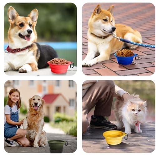 PetBonus 2-Pack Collapsible Dog Bowls, Portable Travel Dog Water Food Bowls — view 6