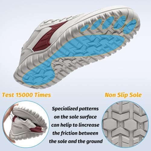 HOBIBEAR Trail Running Shoes Women Mens Minimalist Barefoot Sneakers Zero Drop Sole Casual Walking Hiking Shoes with Wide Toe Box White — view 6