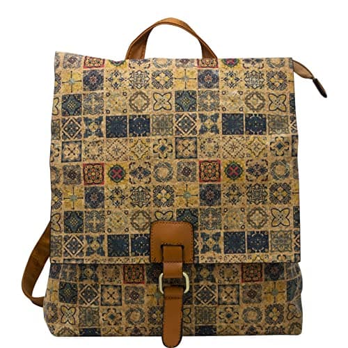 Nawal's Ladies Celtic Knot Cork Backpack Bag Women Strap Buckle Shoulder Handbag YGC2120 (Yellow)