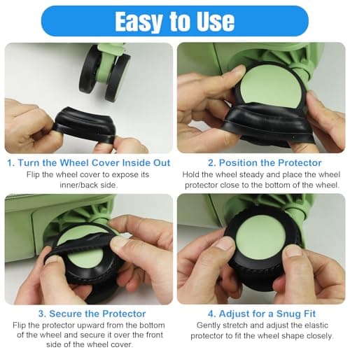 Hexizexi 16 Pcs Silicone Suitcase Wheel Protectors Suitcase Wheel Covers — view 4