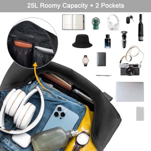 BAGZY Cabin Bag 40x30x20 Wizzair, Foldable Underseat Cabin Bag Duffel Bag Nylon Holdall Hand Luggage Case Carry on Luggage Flight Bag Baggage Organiser Storage, Black — view 4