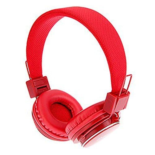 ameego Foldable BT Headphones with Microphone, Micro SD/TF Card Player, FM Radio, 3.5mm AUX in with volume control APP control Stereo Headset for Mobile Phone,Tablet, PC, notebook, Gaming (Red) — view 3