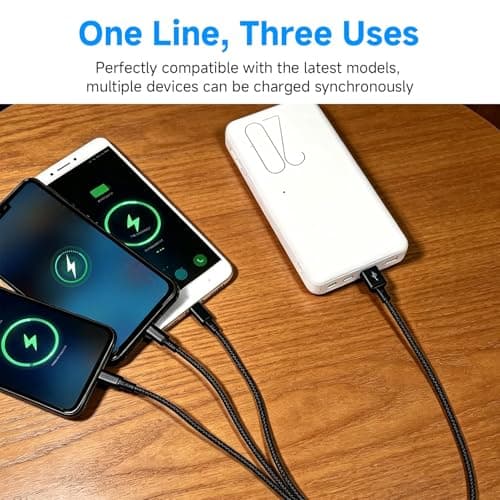 2 Pack 3 in 1 Fast Charging Cable USB to Type C Micro USB iOS Connector — view 5