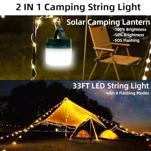 Annefly 10M Camping Fairy Lights 2 in 1 Solar & USB Rechargeable Lantern — view 2