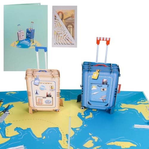 Sweetpopup® Pop Up Travel Card - 3D Greeting Card with Suitcases