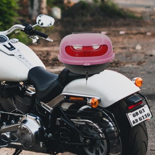 Artibetter Pink PP Motorcycle Top Box with Backrest for Women Travel — view 5