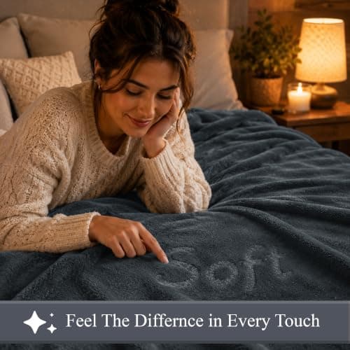 BedLooms Fleece Blanket Grey Single 130x150 cm, Throws for Sofas, Bed Throw — view 6