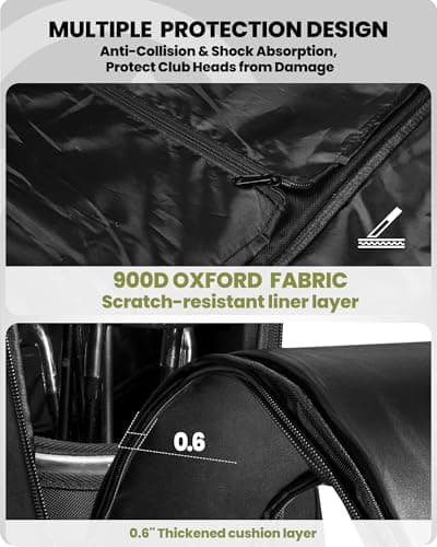 OutdoorMaster Padded Golf Travel Bag with Reinforced Wheels — view 3