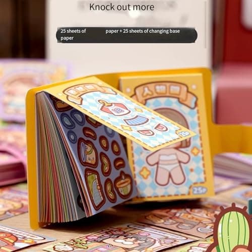 Educational Creative Dress Up Sticker Book with Multiple, Yellow — view 3
