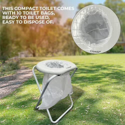 Crystals® Folding Toilet Seat, Outdoor Portable Toilet Chair for Camping Park Travel Fishing — view 5