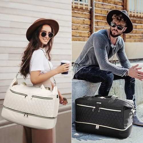HOMIEE Gym Bag Travel Duffle for Women, Lightweight Overnight Holdall Bag — view 2