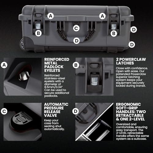NANUK 935 Pro Photo Kit - Waterproof Hard Case for Camera, with Padded Dividers and Wheels, 56 x 36 x 23 cm - Dustproof and Shockproof, Cabin Luggage (Graphite) — view 5
