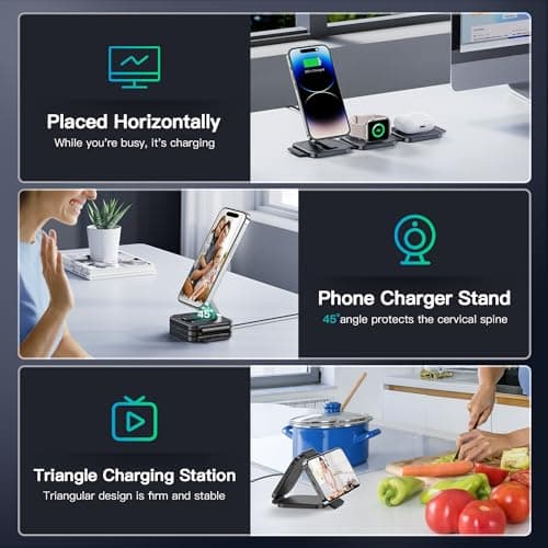 3 in 1 Foldable Wireless Charging Station for Apple, Mag-Safe Compatible — view 4