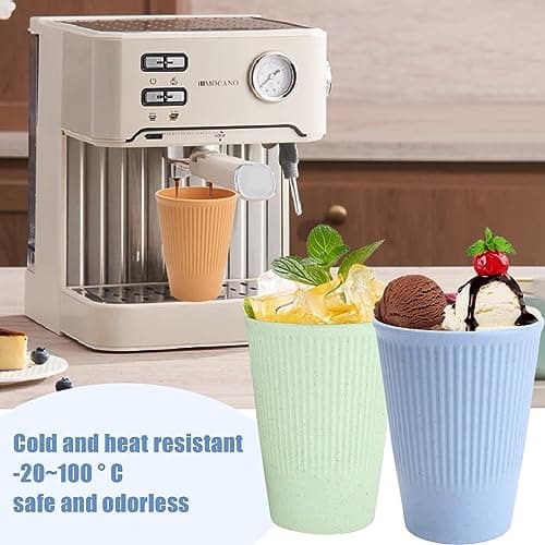 10 Colour Unbreakable Plastic Drinking Cups 350ml Reusable Tumblers Coffee Mug 10 Pack Stackable Beaker for Adults Kids Party Picnic BBQ Camping Cold Hot Drinks Microwave Dishwasher Fridge Safe — view 2