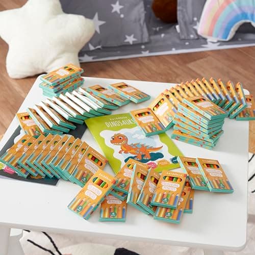THE TWIDDLERS 60 Boxes of Mini Colouring Pencils - 6 Per Box, 360 Total - Easy Grip Round Barrel, 9cm Length, Multipack Party Bag Fillers for Kids Birthdays, Classroom Class Gifts — view 6